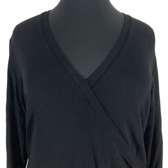 Transparente OS Black Faux Wrap Tunic Dress Art To Wear Lagenlook Coastal - Picture 7 of 7